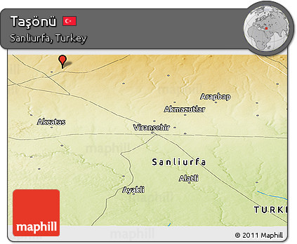Physical Panoramic Map of Taşönü
