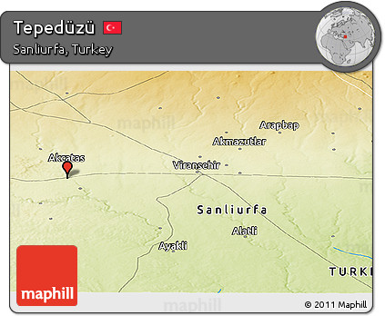 Physical Panoramic Map of Tepedüzü
