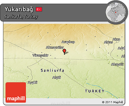 Physical Panoramic Map of Yukarıbağ