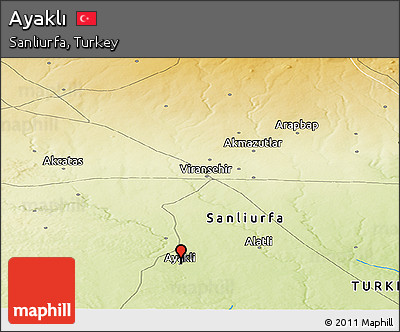 Physical Panoramic Map of Ayaklı