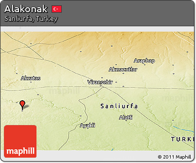 Physical Panoramic Map of Alakonak