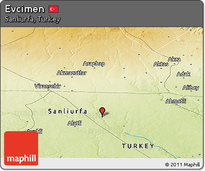 Physical Panoramic Map of Evcimen