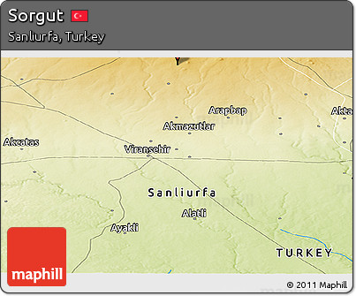 Physical Panoramic Map of Sorgut
