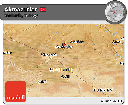 Satellite Panoramic Map of Akmazutlar