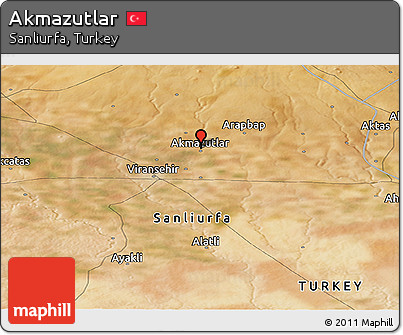 Satellite Panoramic Map of Akmazutlar