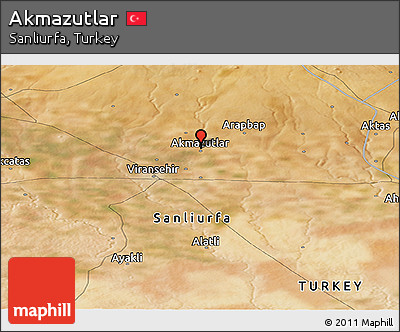 Satellite Panoramic Map of Akmazutlar