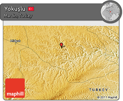 Physical 3D Map of Yokuşlu