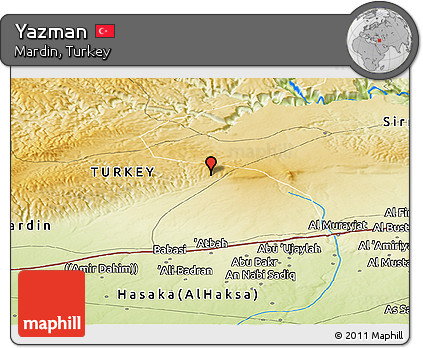 Physical Panoramic Map of Yazman