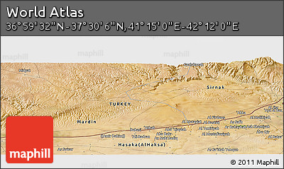 Satellite Panoramic Map of the Area around 37° 14' 49" N, 41° 43' 30" E