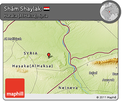 Physical 3D Map of Shām Shaylak