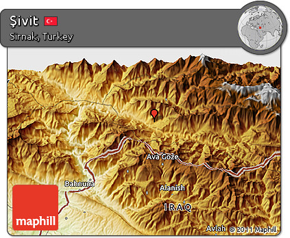 Physical 3D Map of Şivit