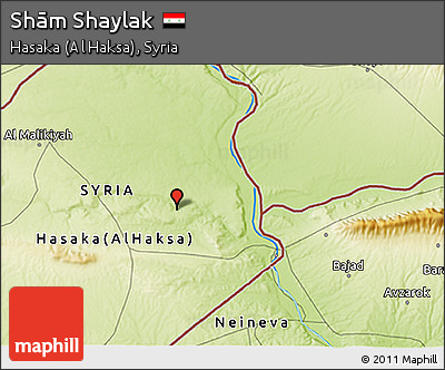 Physical 3D Map of Shām Shaylak