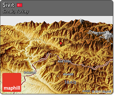 Physical 3D Map of Şivit