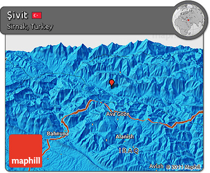 Political 3D Map of Şivit