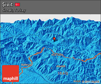 Political 3D Map of Şivit