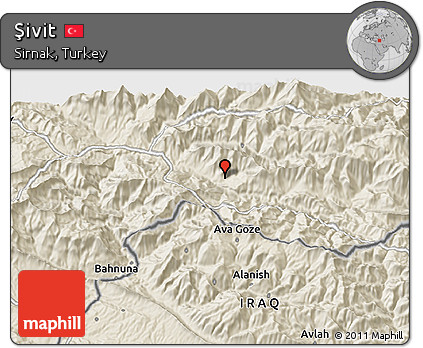 Shaded Relief 3D Map of Şivit