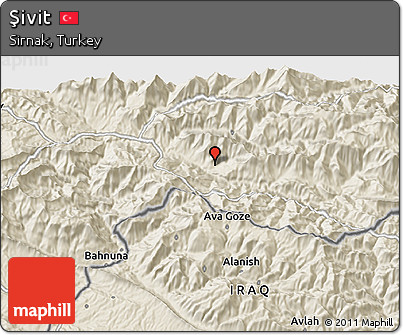 Shaded Relief 3D Map of Şivit