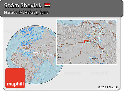 Gray Location Map of Shām Shaylak, hill shading