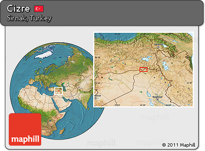 Satellite Location Map of Cizre