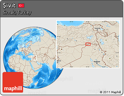 Shaded Relief Location Map of Şivit