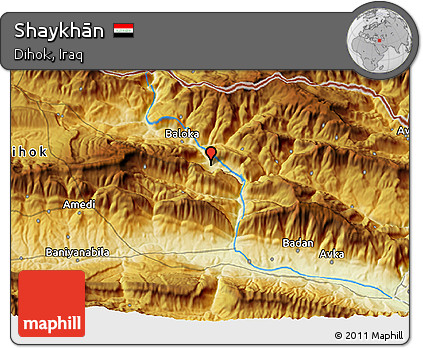 Physical 3D Map of Shaykhān