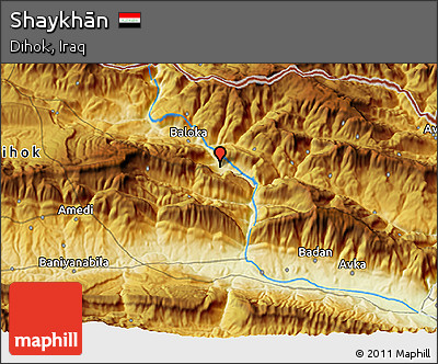 Physical 3D Map of Shaykhān