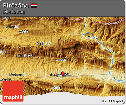 Physical 3D Map of Pīrōzāna