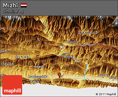 Physical Panoramic Map of Mizhī