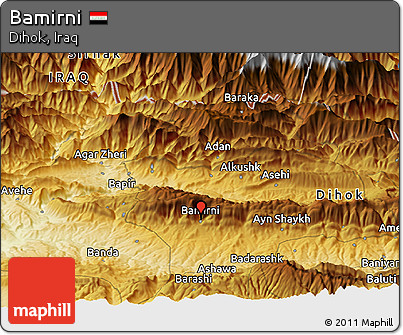 Physical Panoramic Map of Bamirni
