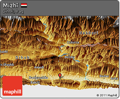 Physical Panoramic Map of Mizhī
