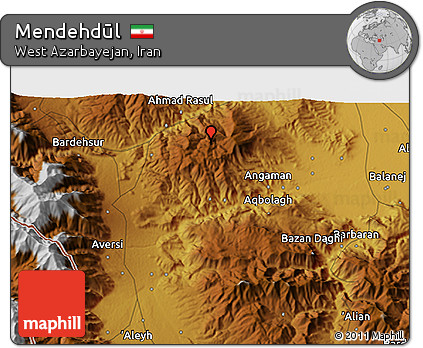 Physical 3D Map of Mendehdūl
