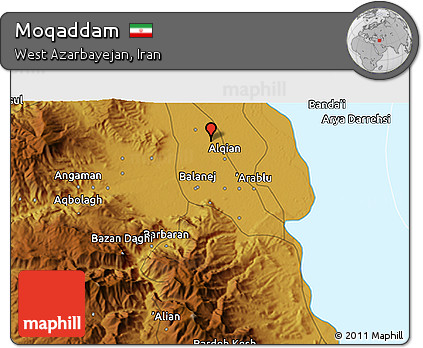 Physical 3D Map of Moqaddam