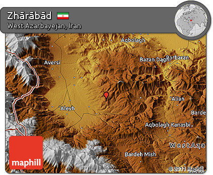 Physical 3D Map of Zhārābād