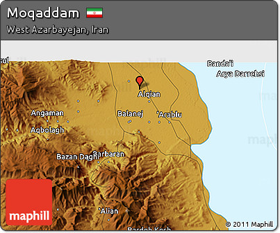Physical 3D Map of Moqaddam