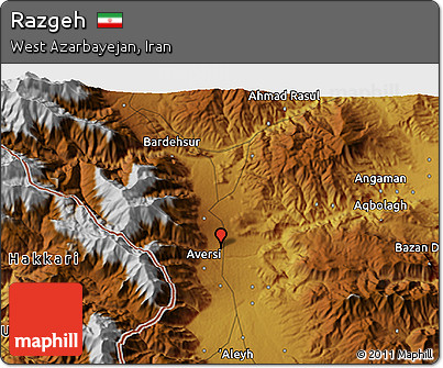 Physical 3D Map of Razgeh