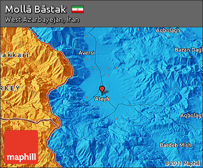Political 3D Map of Mollā Bāstak