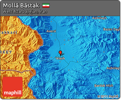 Political 3D Map of Mollā Bāstak