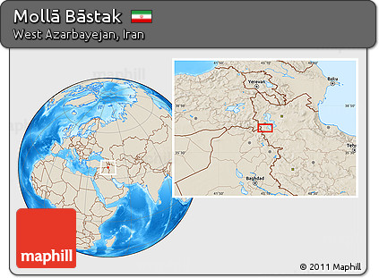 Shaded Relief Location Map of Mollā Bāstak