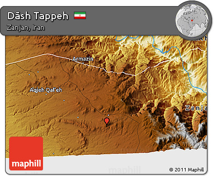 Physical 3D Map of Dāsh Tappeh