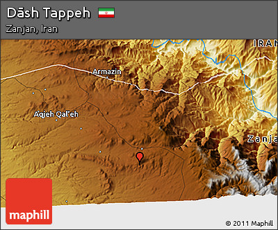 Physical 3D Map of Dāsh Tappeh