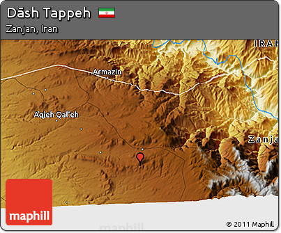 Physical 3D Map of Dāsh Tappeh