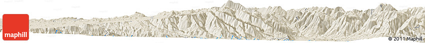 Shaded Relief Horizon Map of the Area around 37° 14' 49" N, 48° 31' 29" E