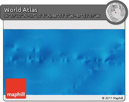 Physical 3D Map of the Area around 37° 14' 49" N, 48° 22' 30" W