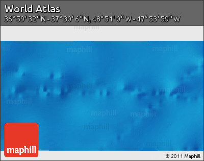 Physical 3D Map of the Area around 37° 14' 49" N, 48° 22' 30" W