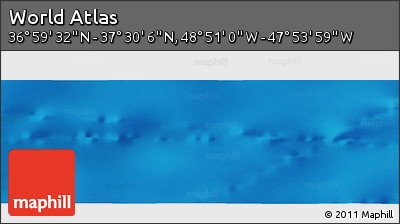 Shaded Relief Panoramic Map of the Area around 37° 14' 49" N, 48° 22' 30" W