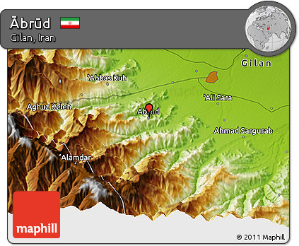 Physical 3D Map of Ābrūd