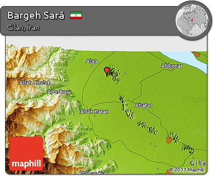 Physical 3D Map of Bargeh Sarā