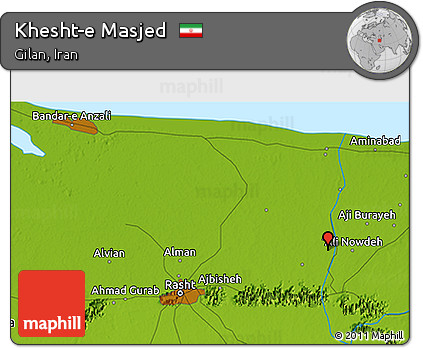 Physical 3D Map of Khesht-e Masjed
