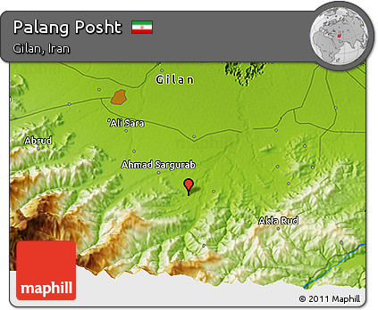 Physical 3D Map of Palang Posht