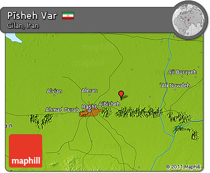Physical 3D Map of Pīsheh Var